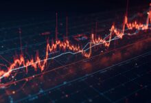Line chart mockup showing first‑day gemini stock price swings