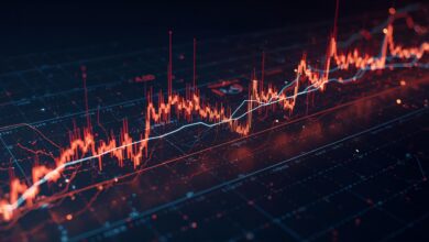 Line chart mockup showing first‑day gemini stock price swings