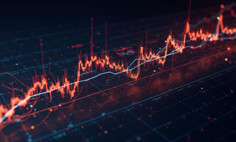 Line chart mockup showing first‑day gemini stock price swings